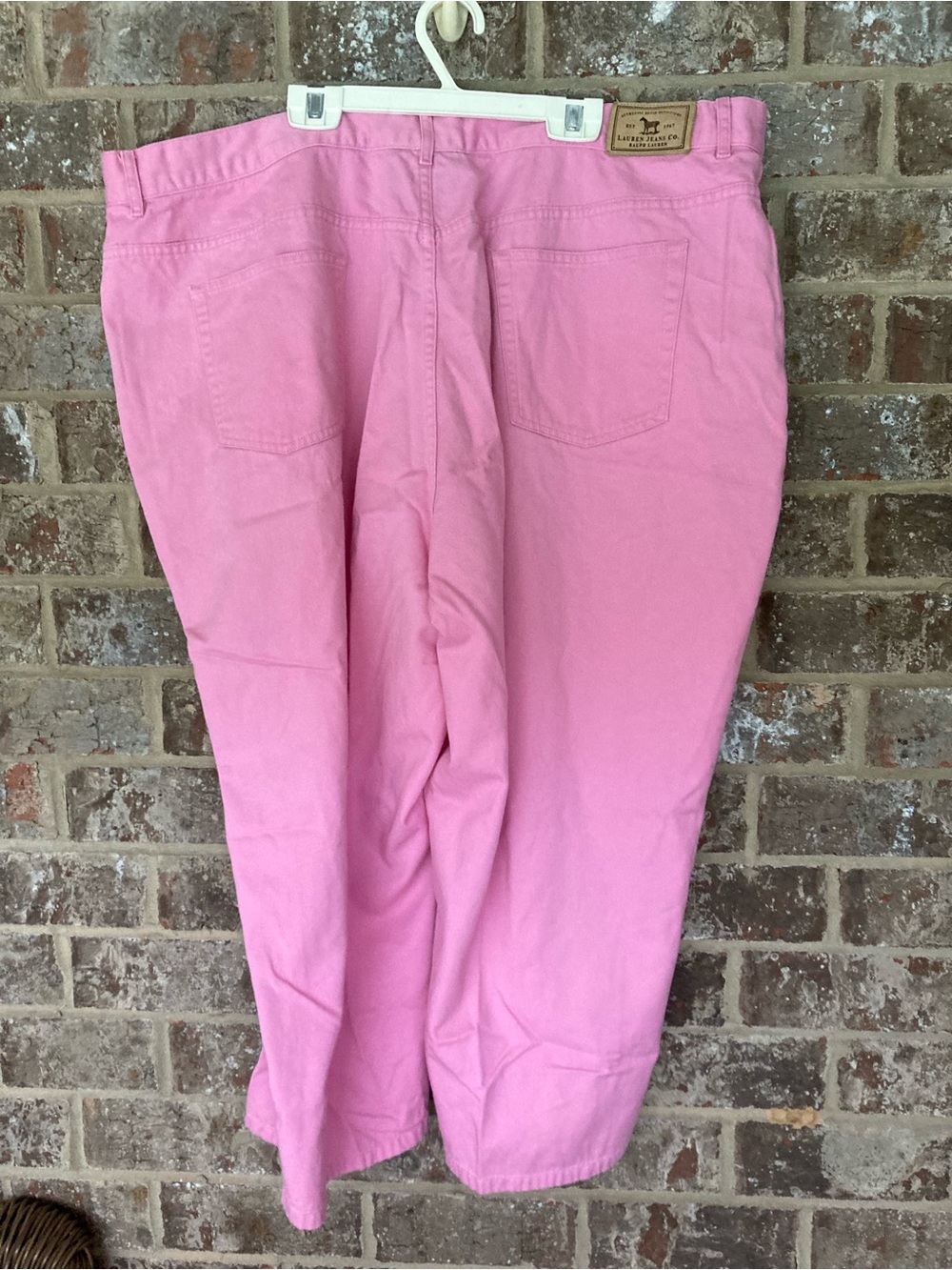 Lauren Ralph Lauren Pink Cropped Jeans Womens 22W Hot Pink Cotton Capri Pants - Picture 6 of 11